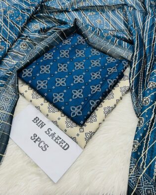 Bin Saeed Original Summer Collection Teal with Skin Original Summer Collection