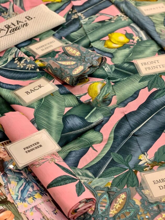 MARIA B M PRINT LAWN COLLECTION 2025 Blue with Pink - Image 3