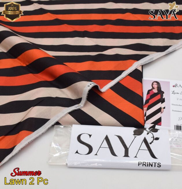 SAYA BRAND LUXURY CAUSAL 2PC COLLECTION Orange & Cream