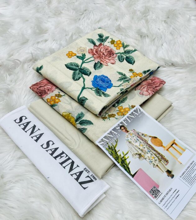 100% Original  Sana Safinaz Lawn 3pc - Image 2