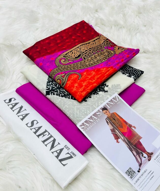 100% Original  Sana Safinaz Lawn 3pc - Image 8