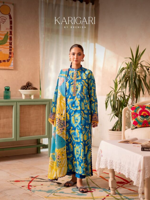 100% Original Gull Jee Karigari Lawn 3pc - Image 8