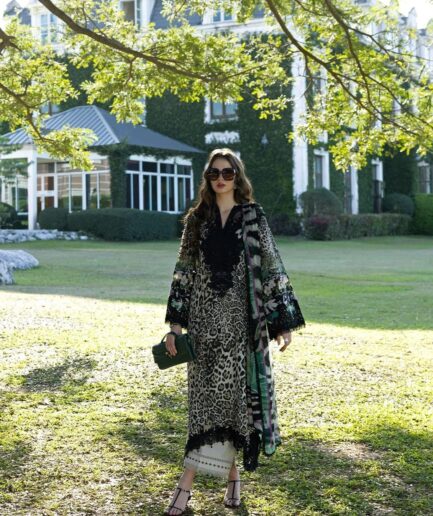 Black & White Animal Print Lawn Suit