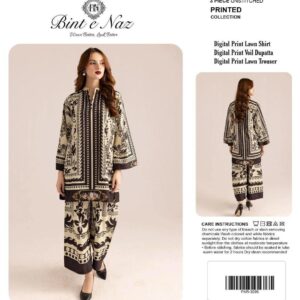 Ivory Noir – Luxury Digital Printed 3-Piece Lawn