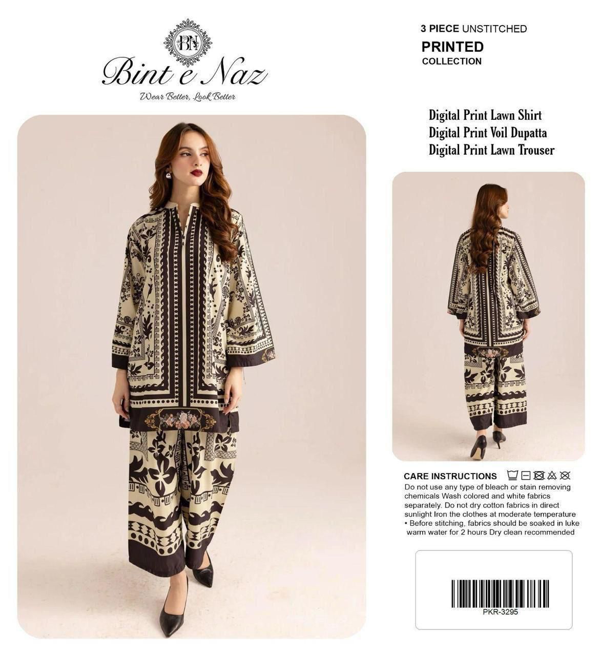 Ivory Noir – Luxury Digital Printed 3-Piece Lawn