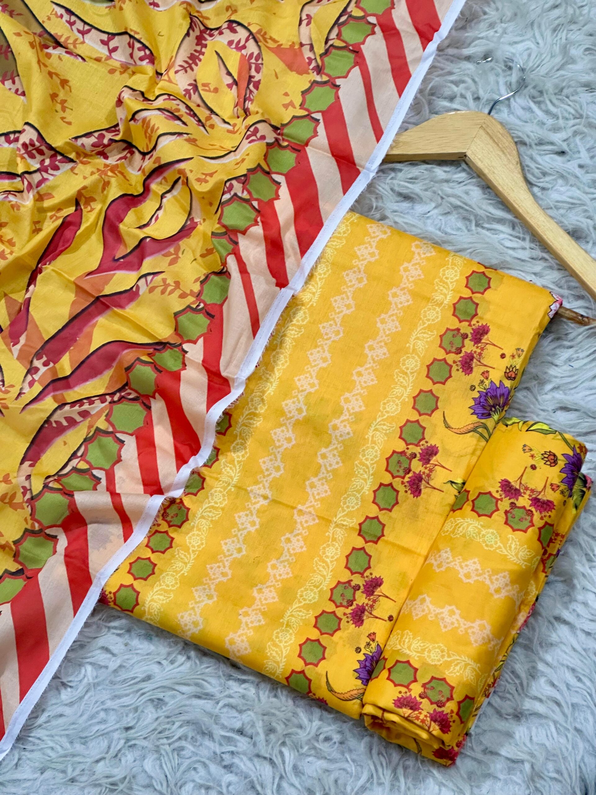 Golden Citrine – Luxury Digital Printed 3-Piece Lawn - Image 2