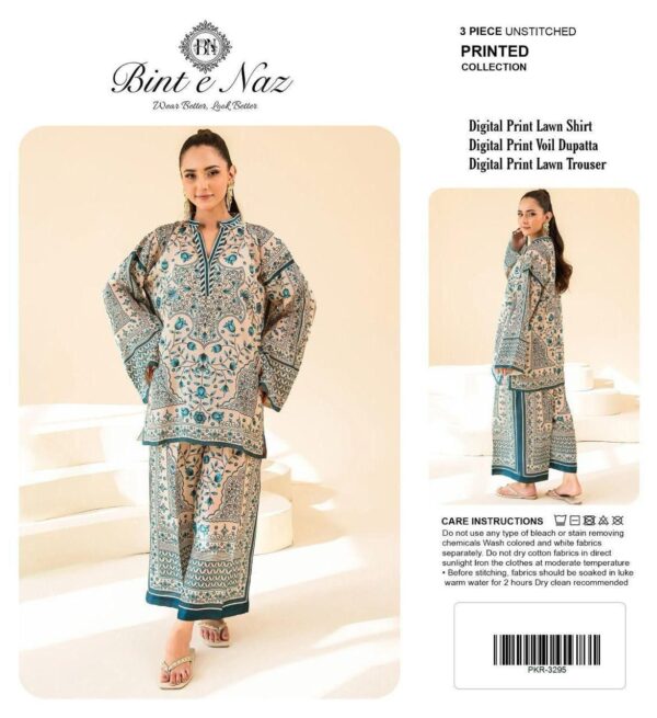 Sapphire Cream – Luxury Digital Printed 3-Piece Lawn