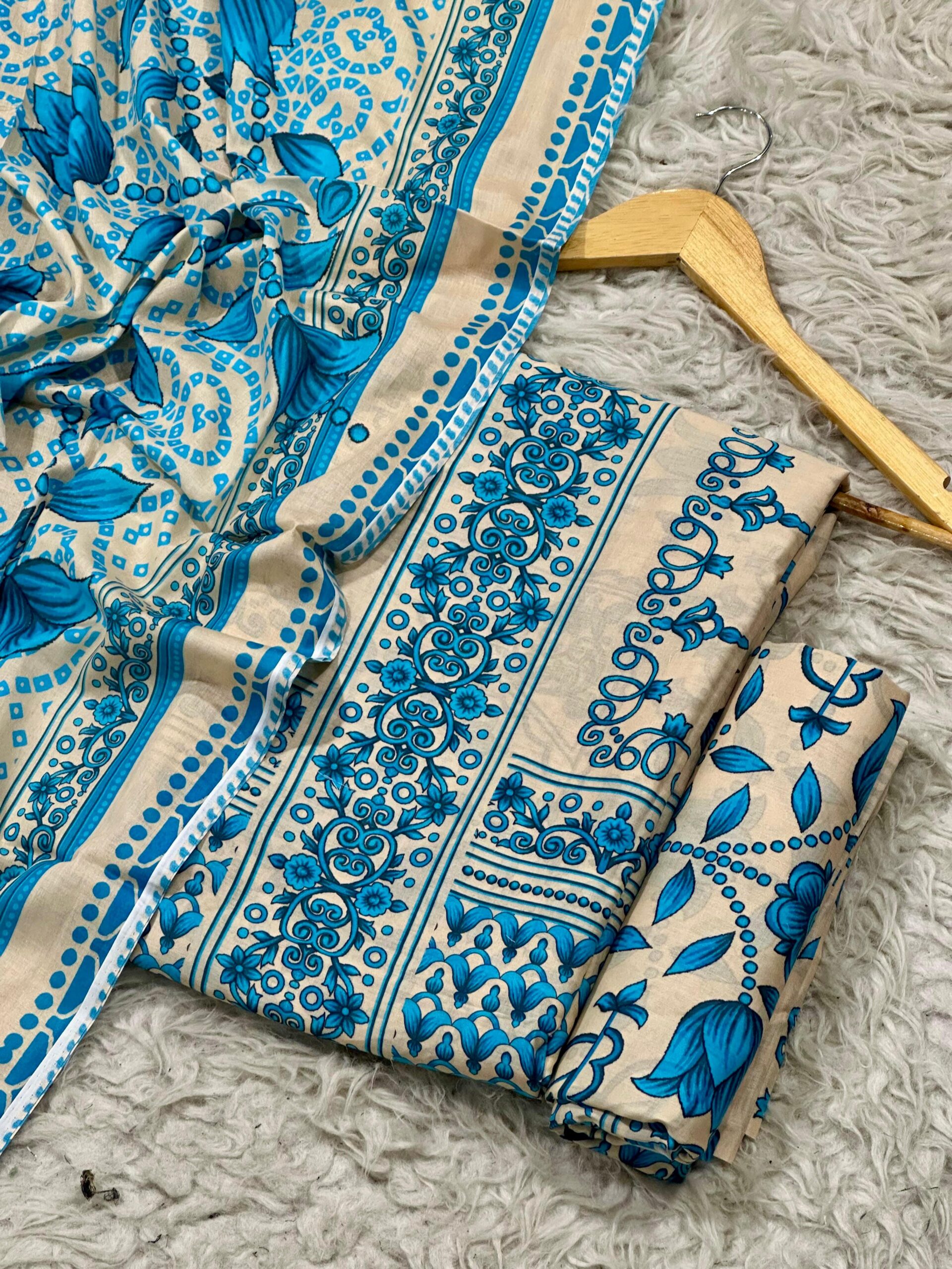 Sapphire Cream – Luxury Digital Printed 3-Piece Lawn - Image 2