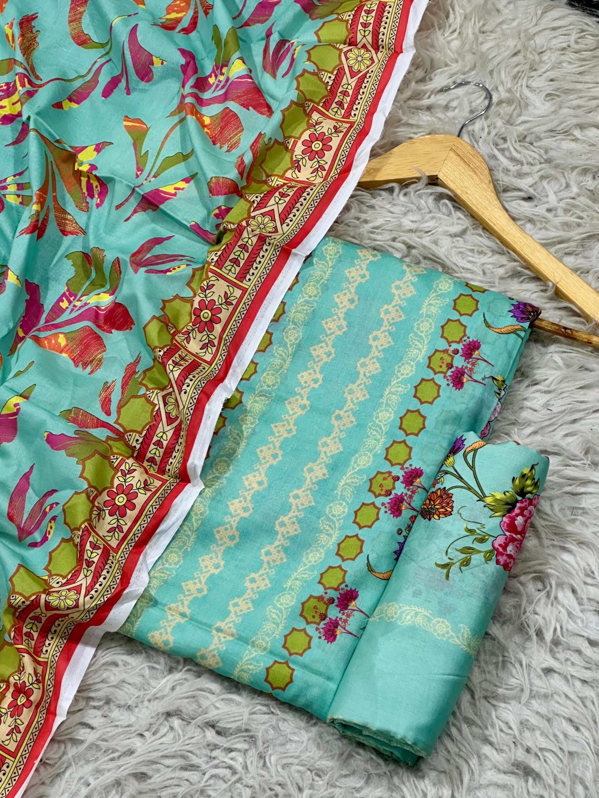 Aqua Bloom – Luxury Digital Printed 3-Piece Lawn - Image 2