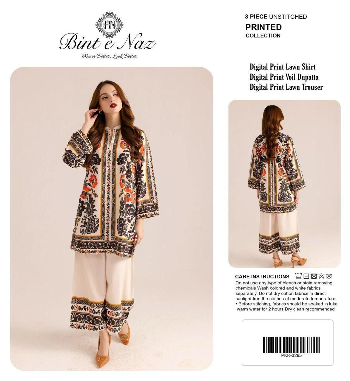 Amber Noir – Luxury Digital Printed 3-Piece Lawn